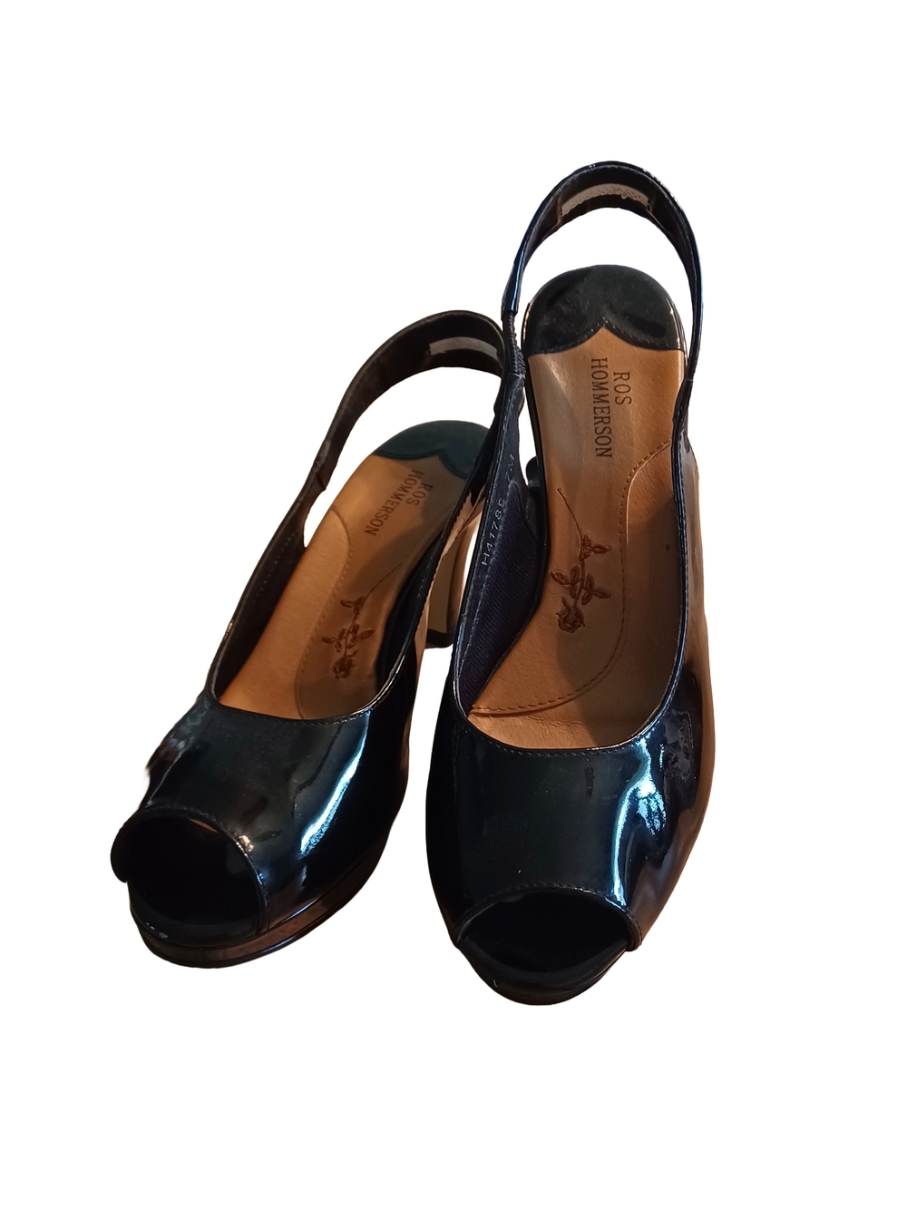 ROS HOMMERSON " PLATO" PLATFORM SLINGBACK PEEPTOE PUMPS SIZE 7M